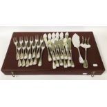 12 PIECE SILVER FISH SET BY C. MOSBATELLI - CASED