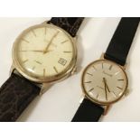 9CT GOLD ACCURIST WRISTWATCH & SEKONDA WRISTWATCH