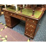 VICTORIAN TWIN PEDESTAL WRITING DESK