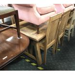 SOLID SHEESHAM TABLE & 4 HIGHBACK CHAIRS