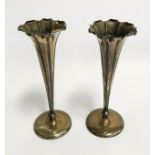 PAIR OF CHESTER HM SILVER POSY VASES
