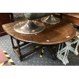 EARLY OAK GATELEG TABLE WITH TWO DRAWERS