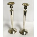PAIR TALL STERLING SILVER CANDLESTICKS