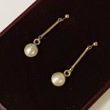 9CT GOLD PEARL DROP EARRINGS