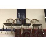 FOUR ERCOL SPINDLE BACK CHAIRS
