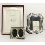 THREE 925 SILVER PHOTO FRAMES - BOXED