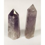 PAIR QUARTZ OBELISKS