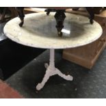 CAST IRON & MARBLE TABLE