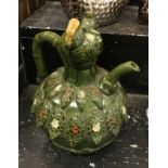 GREEN POTTERY TEAPOT