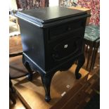 BLACK PAINTED SINGLE DRAWER CABINET