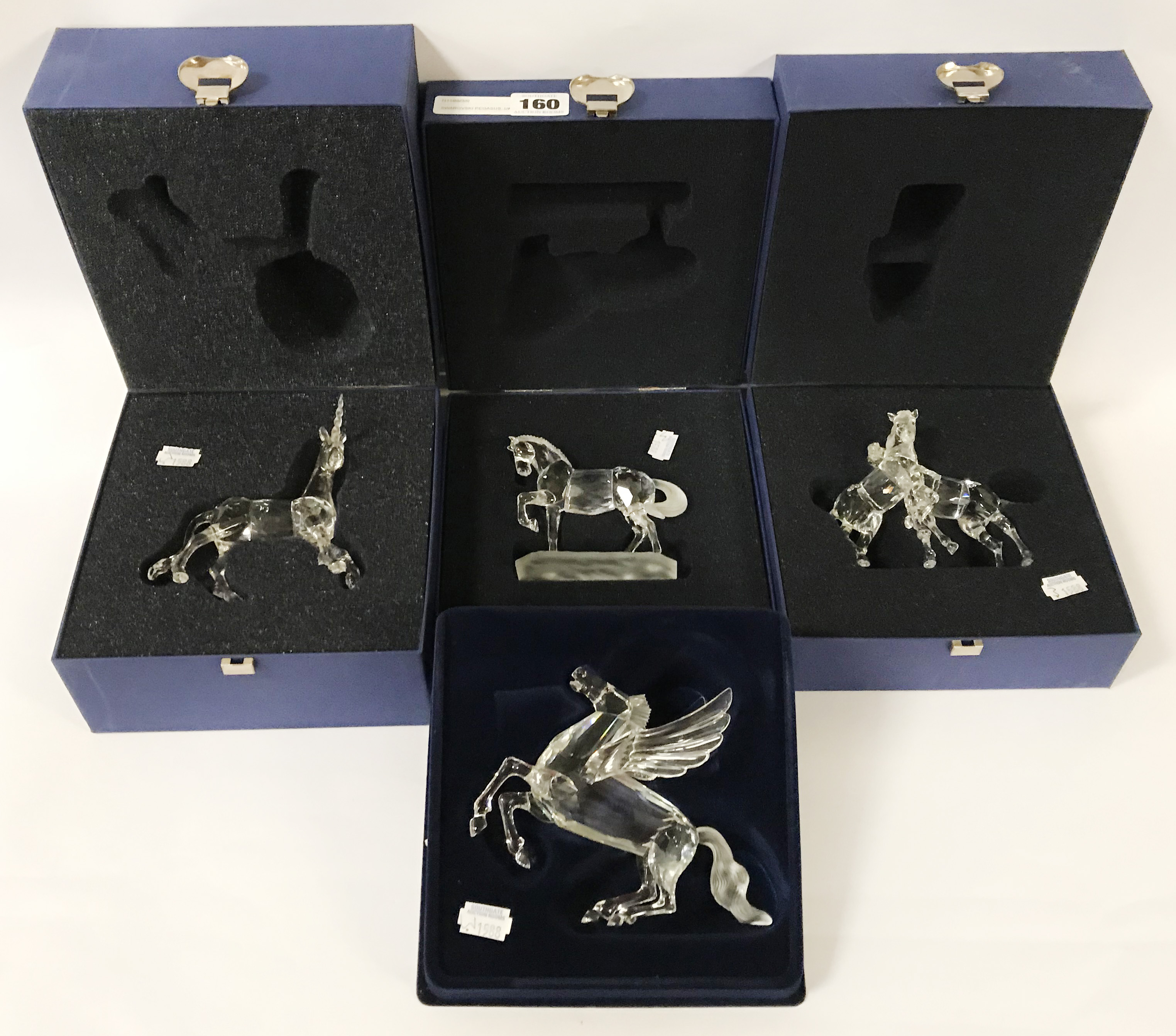 SWAROVSKI PEGASUS, UNICORN WITH 2 PONIES AT PLAY & STALLION (ALL 4 BOXED)