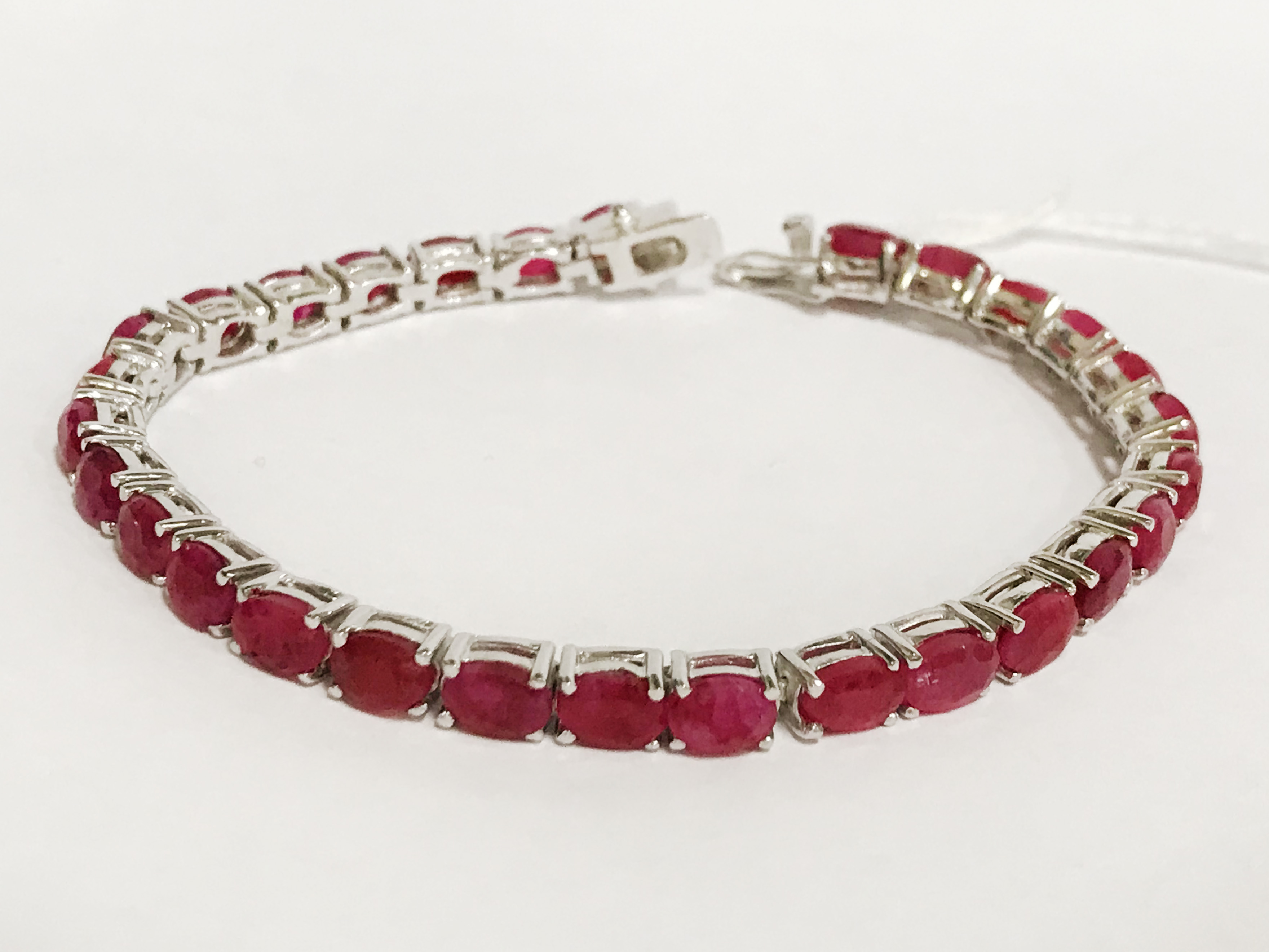 STERLING SILVER RUBY BRACELET