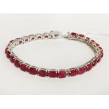 STERLING SILVER RUBY BRACELET