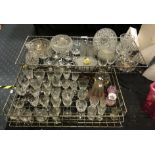 TWO TRAYS OF GLASSWARE