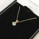 9CT YELLOW GOLD SINGLE DIAMOND PENDANT - APPROX 0.50CTS