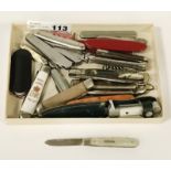 SMALL QTY PENKNIVES (1 SILVER BLADED)