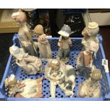 NINE LLADRO FIGURINES