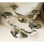 PAIR OF SILVER PLATE CANDLE HOLDERS - SWEDISH