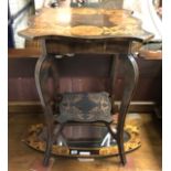 INLAID OCCASIONAL TABLE & MIRROR