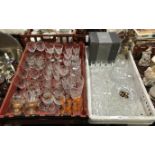 TWO TRAYS OF GLASSWARE