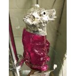 SILVER PLATED CRANBERRY BEAR JUG