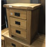 OAK 3 DRAWER CHEST