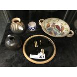 1 DENBY 1 POOLE & 3 OTHER ITEMS ART POTTERY