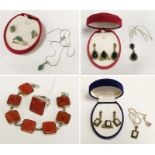 COLLECTION OF SILVER & GEMSTONE JEWELLERY