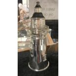 SILVER PLATE LIGHTHOUSE COCKTAIL SHAKER