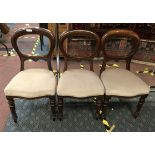 THREE MAHOGANY BALLOON BACK CHAIRS