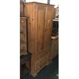 PINE WARDROBE WITH DRAWER