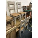 OAK EXTENDING TABLE & 4 LADDER BACK CHAIRS