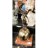 ANGEL ON SPHERE & MARBLE PLINTH