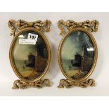 PAIR GILT FRAMED MINIATURES