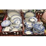 TWO TRAYS OF BLUE & WHITE CHINA