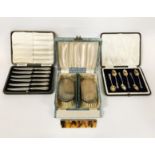 BOXED SILVER BRUSHES & SPOONS & KNIVES
