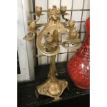 ART NOUVEAU FEMALE FIGURE CANDELABRA