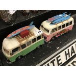 2 X VW CAMPER VANS - TINPLATE