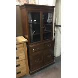 MAHOGANY DISPLAY CABINET WITH DRAWERS