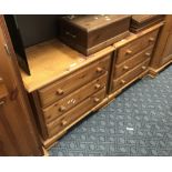 TWO SMALL PINE 3 DRAWER CHESTS