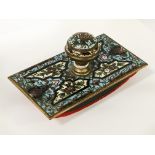 ENAMELLED FLORAL DESK BLOTTER