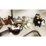 5 NOVELTY TEAPOTS & BUNNYKINS CUP & BOWL