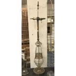 LARGE CRYSTAL & BRASS LAMP