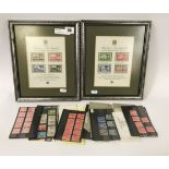 TWO FRAMED EARLY STAMPS & OTHERS