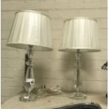 PAIR CUT GLASS TABLE LAMPS
