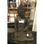 LARGE BRONZE SEATED BUDDHA