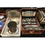 CASED CUTLERY SET WITH PEWTER