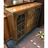 BURR WALNUT DISPLAY CABINET