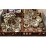 QTY OF SILVER PLATED ITEMS & SOME GLASS