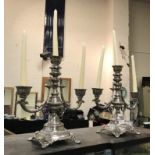 PAIR OF SILVER PLATE CANDLESTICKS